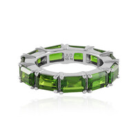 Anello in argento con Diopside Russo
