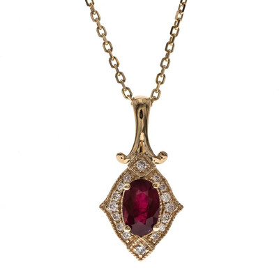 Collana in oro con Rubino Mozambico AAA (CIRARI)