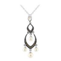 Collana in argento con Perla d'Acqua Dolce Bianca