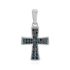 Ciondolo in argento con Diamante Blu I2