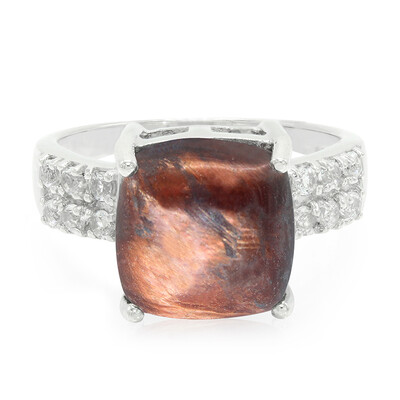 Anello in argento con Occhio di Tigre Rosso