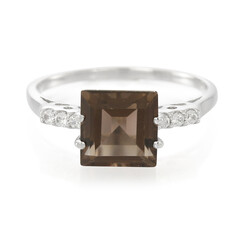 Anello in argento con Quarzo Fumè