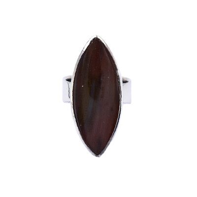 Anello in argento con Legno Fossile