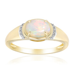 Anello in oro con Opale Bianco Brasiliano