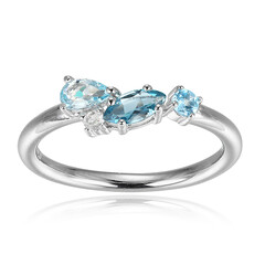 Anello in argento con Topazio Blu Londra