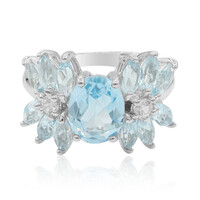 Anello in argento con Topazio Blu Cielo