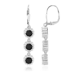 Orecchini in argento con Zaffiro Nero