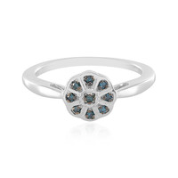 Anello in argento con Diamante Blu I2