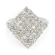 Anello placcato in platino con Diamante Cioccolato