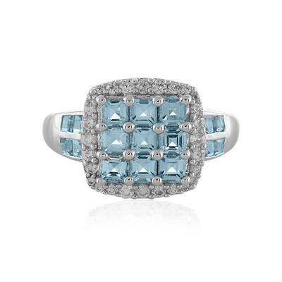 Anello in argento con Topazio Blu Svizzero