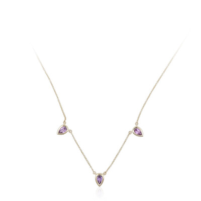 Collana in oro con Zaffiro Ceylon Porpora