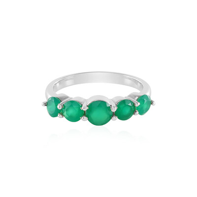 Anello in argento con Onice Verde