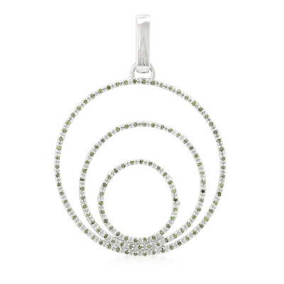 Ciondolo placcato in platino con Diamante Fancy