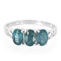 Anello in argento con Cianite Peacock