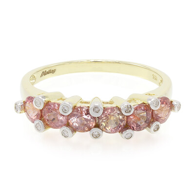 Anello in oro con Zaffiro Padparadscha (non riscaldato)