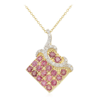 Collana in oro con Zaffiro Padparadscha (non riscaldato) (AMAYANI)