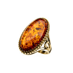 Anello in argento con Ambra Baltica