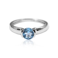 Anello in argento con Topazio Blu Svizzero