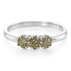Anello placcato in platino con Diamante Fancy