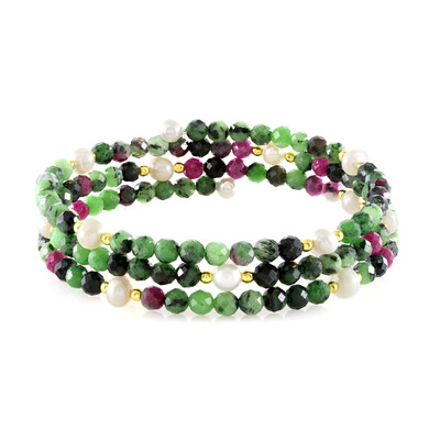 Bracciale in acciaio con Ematite Dorata (Riya)