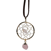 Accessorio in ottone con Quarzo Rosa (Lapis Vitalis)