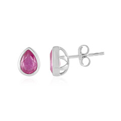 Orecchini in argento con Zaffiro Rosa del Madagascar