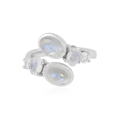 Anello in argento con Pietra di Luna Blu (KM by Juwelo)