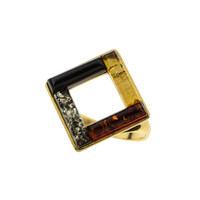 Anello in argento con Ambra Baltica