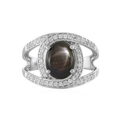 Anello in argento con Zaffiro Stellato Nero