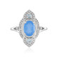 Anello in argento con Calcedonio Blu