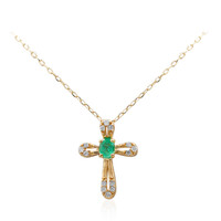 Collana in oro con Smeraldo Zambia AAA
