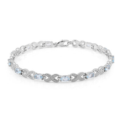 Bracciale in argento con Topazio Blu Cielo
