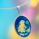 Ciondolo in argento con Ambra Blu (dagen)