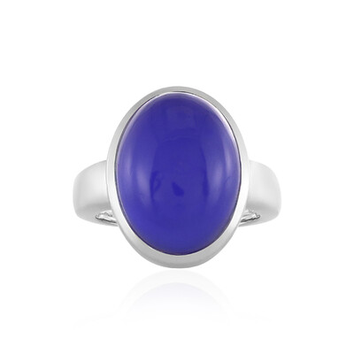 Anello in argento con Calcedonio Blu