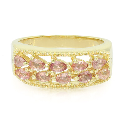 Anello da uomo in oro con Zaffiro Padparadscha (non riscaldato)