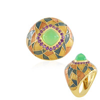 Anello in argento con Calcedonio Verde(Adela Silber)