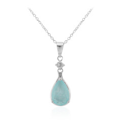 Collana in argento con Quarzo blu pastello