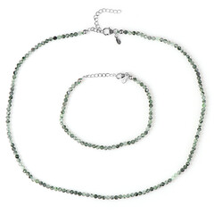Parure in argento con Quarzo Rutilato Verde