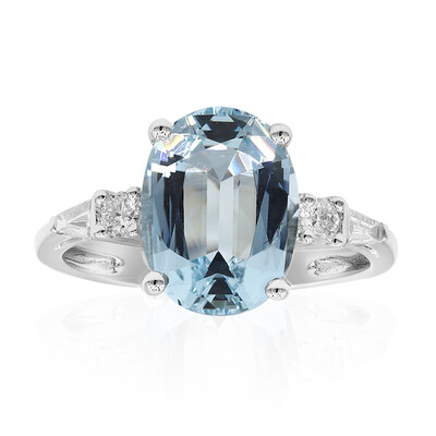 Anello in oro con Acquamarina Brasiliana AAA (CIRARI)