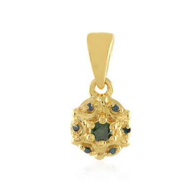Ciondolo in argento con Diamante Verde I3