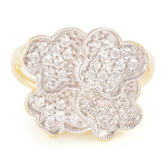 Anello placcato in oro con Zircone
