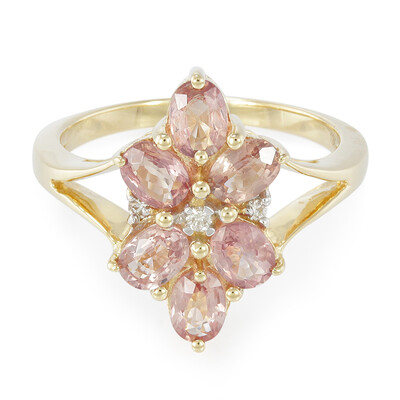 Anello in oro con Zaffiro Padparadscha (non riscaldato) (AMAYANI)