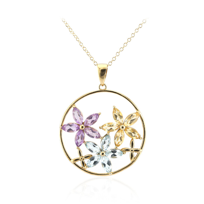 Sophia Rose Collana con Topazio Blu a Cuore e Zircone - Gioiello