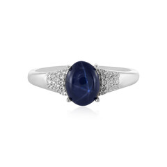 Anello in argento con Zaffiro Stellato Blu