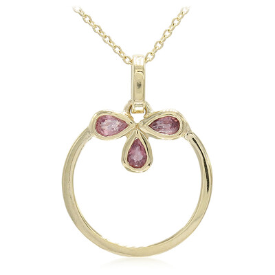 Collana in oro con Zaffiro Padparadscha (non riscaldato)