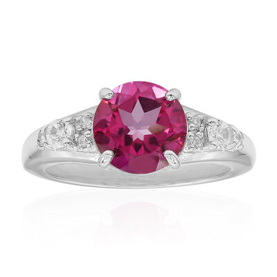 Anello in argento con Topazio Mistico Rosa Acceso