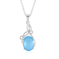 Collana in argento con Calcedonio Blu
