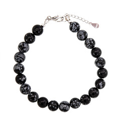 Bracciale in argento con Ossidiana Fiocco di Neve