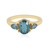 Anello in argento con Cianite Blu Foglia di Tè