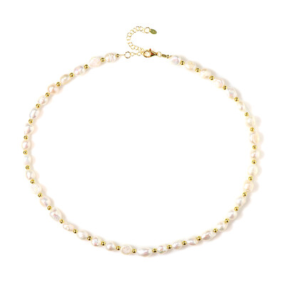 Collana in argento con Perla d'Acqua Dolce Bianca (Riya)